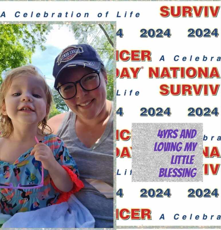Mother and daughter enjoy a sunny moment together, celebrating life and love. Text highlights National Cancer Survivors Day 2024, emphasizing gratitude.