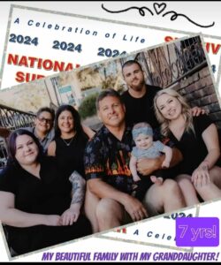 A family poses together for a celebration of life, featuring a smiling baby held by a man. Text highlights their bond and event significance.